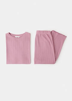 Long ribbed pyjama — Pink 4