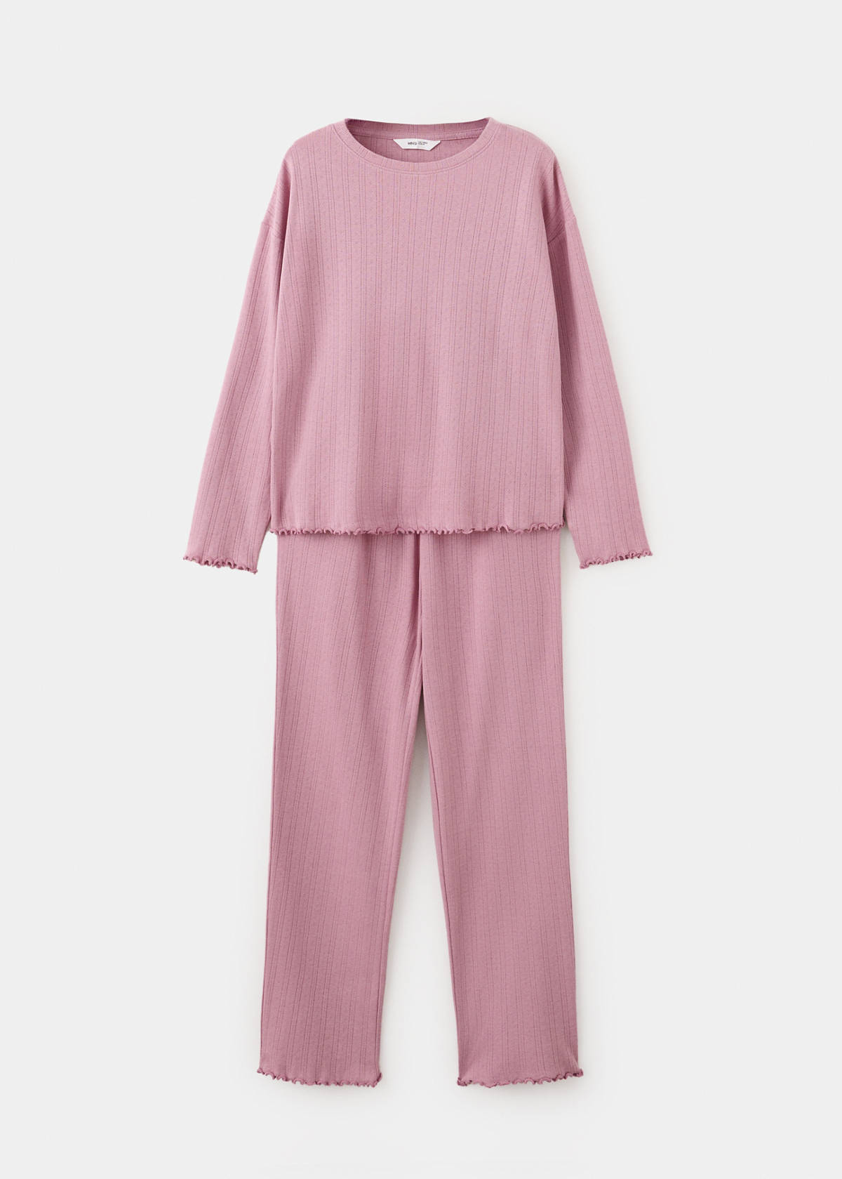 Long ribbed pyjama — Pink