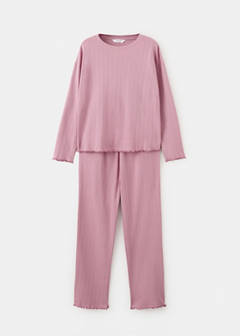Long ribbed pyjama — Pink 1