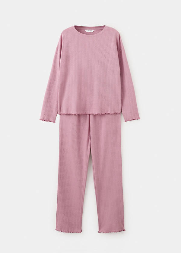Long ribbed pyjama — Pink