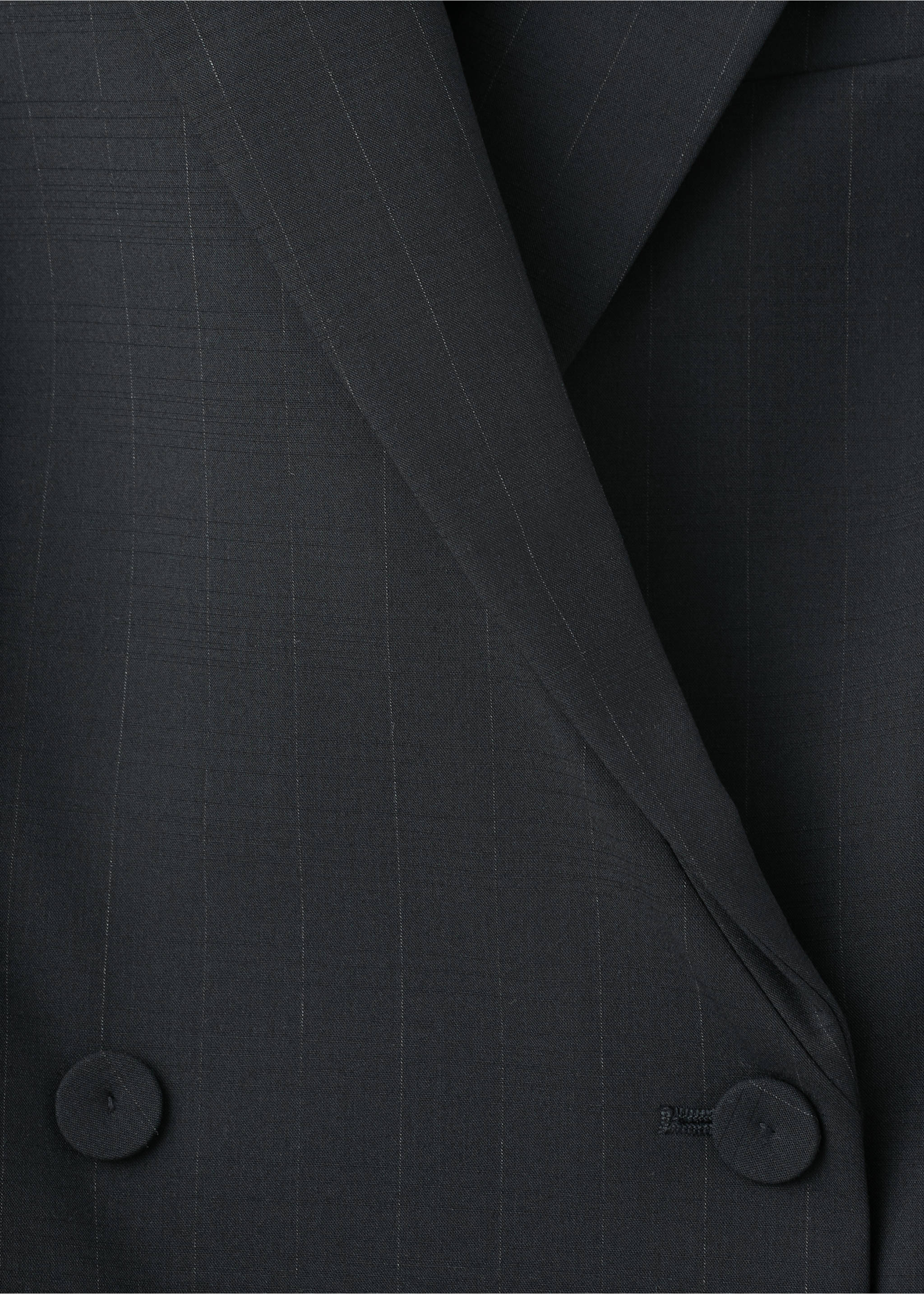 Pinstripe dress with lapel collar - Details of the article 0, Black. Ref: 37074426-00.