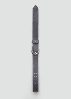 Stud leather belt — Grey 4