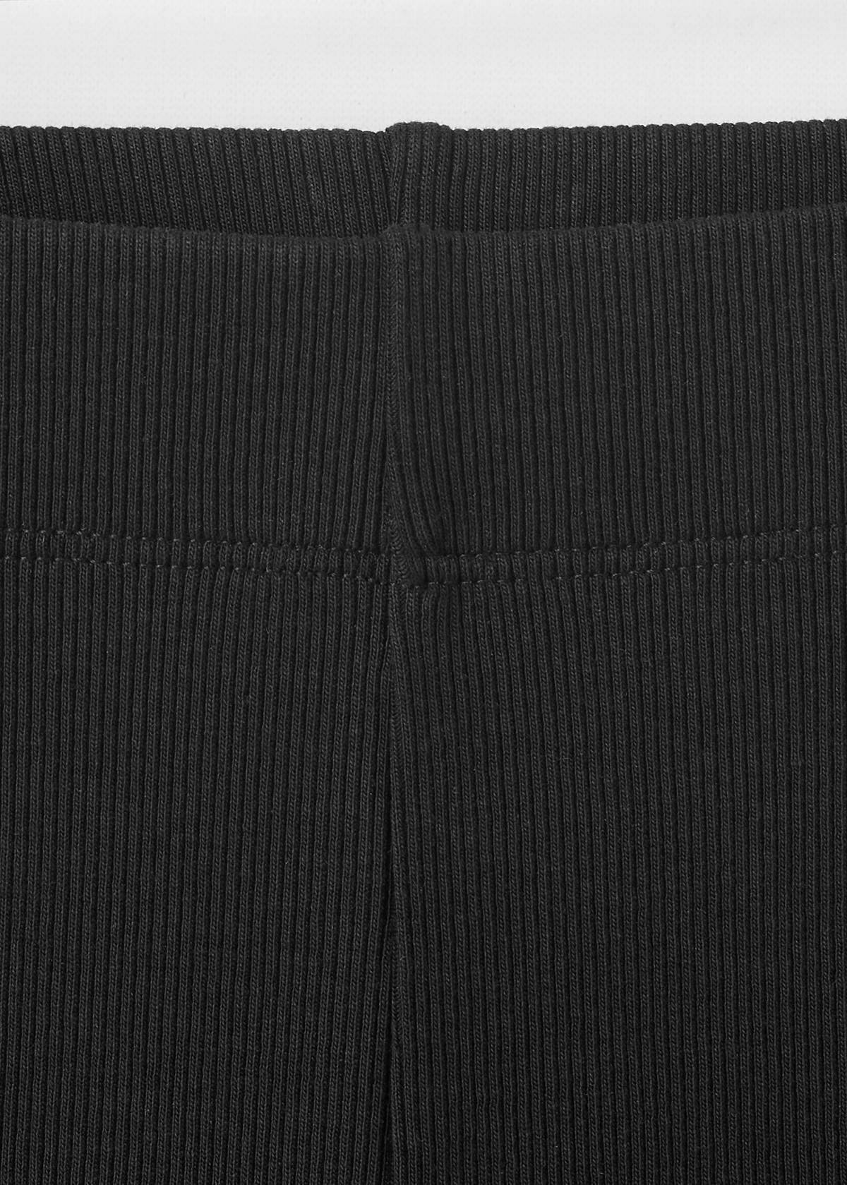 Ribbed flare leggings — Black