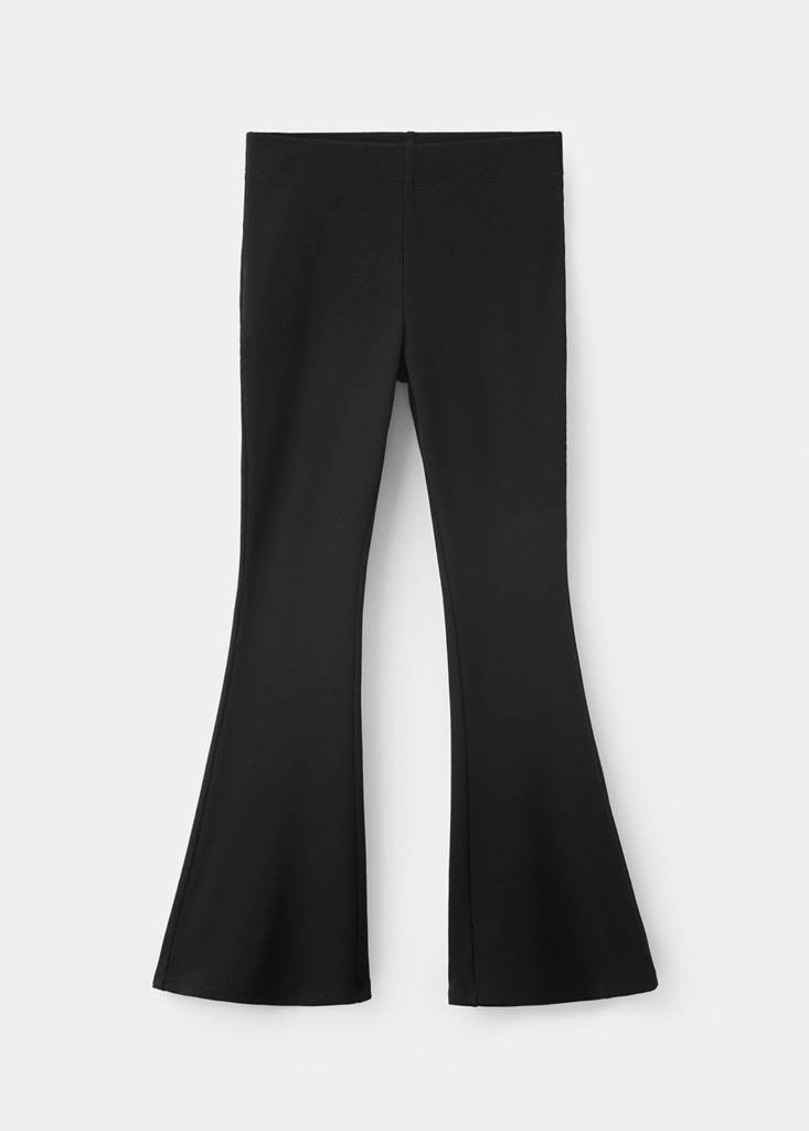 Ribbed flare leggings — Black