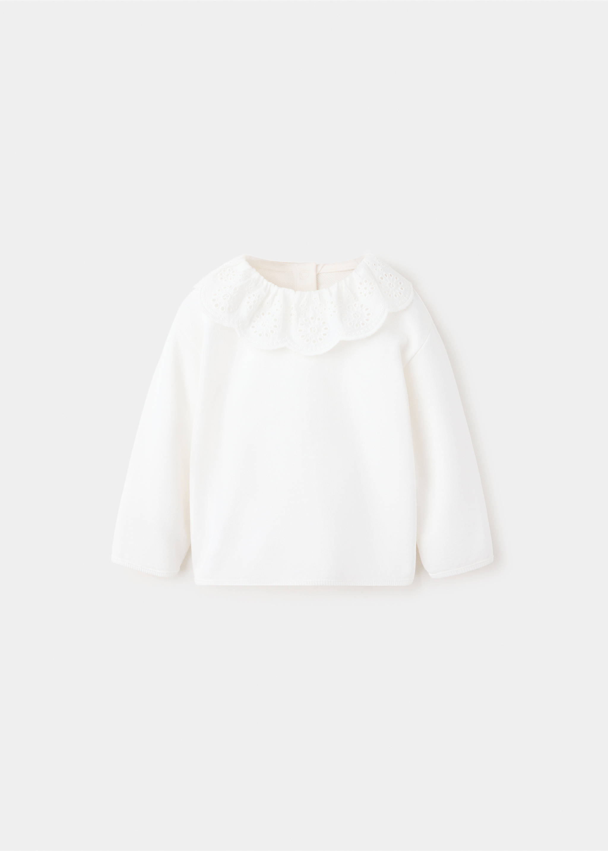 Sweat-shirt coton détails brodés - Article sans modèle, Blanc cassé. Ref: 37074429-00.