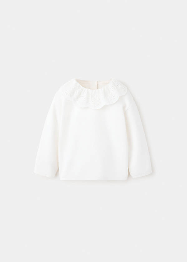 Embroidered detail cotton sweatshirt — Off White