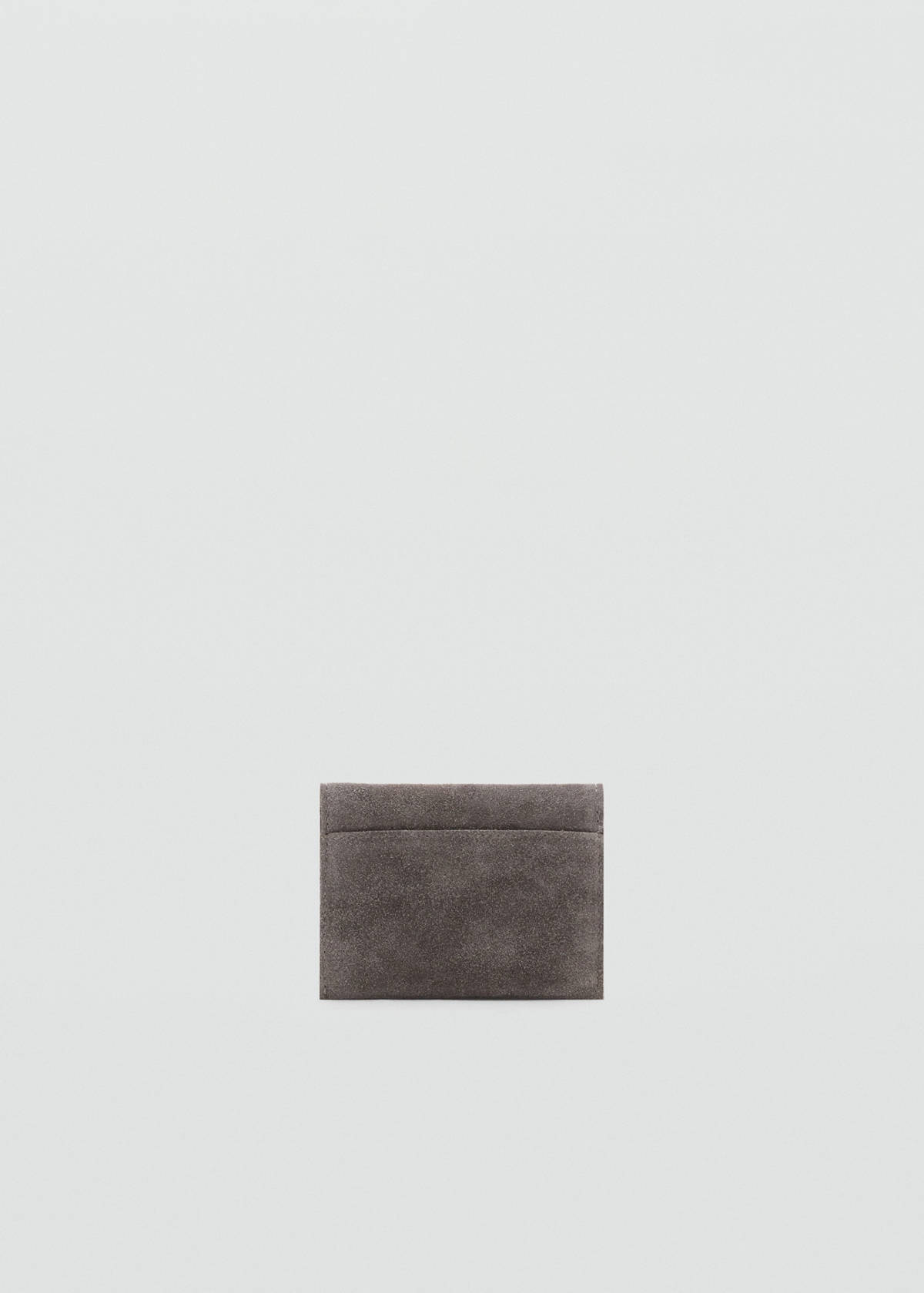 Suede cardholder with studs — Grey