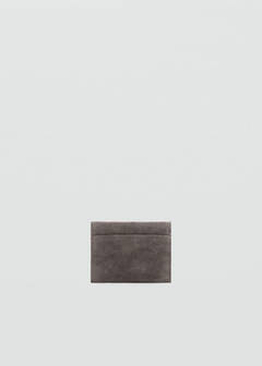 Suede cardholder with studs — Grey 3
