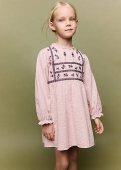 Cotton dress with embroidered details — Pink 1