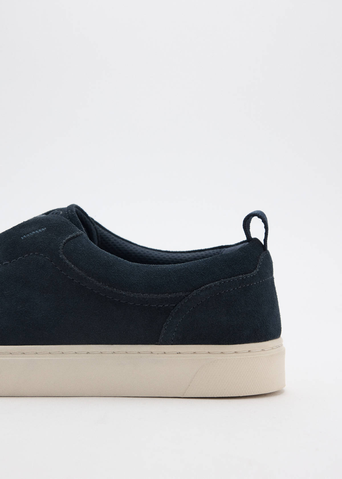 Suede leather trainer with Vibram® sole — Navy
