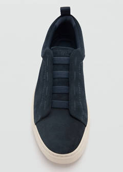 Suede leather trainer with Vibram® sole — Navy 4