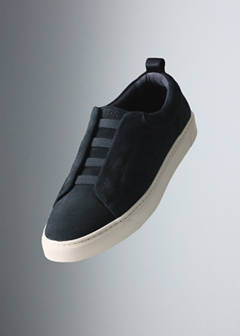 Suede leather trainer with Vibram® sole — Navy 7