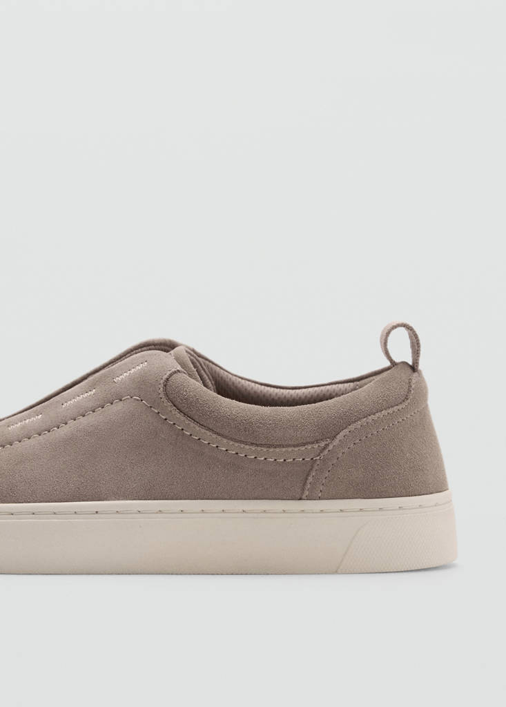 Suede leather trainer with Vibram® sole — Light/Pastel Brown