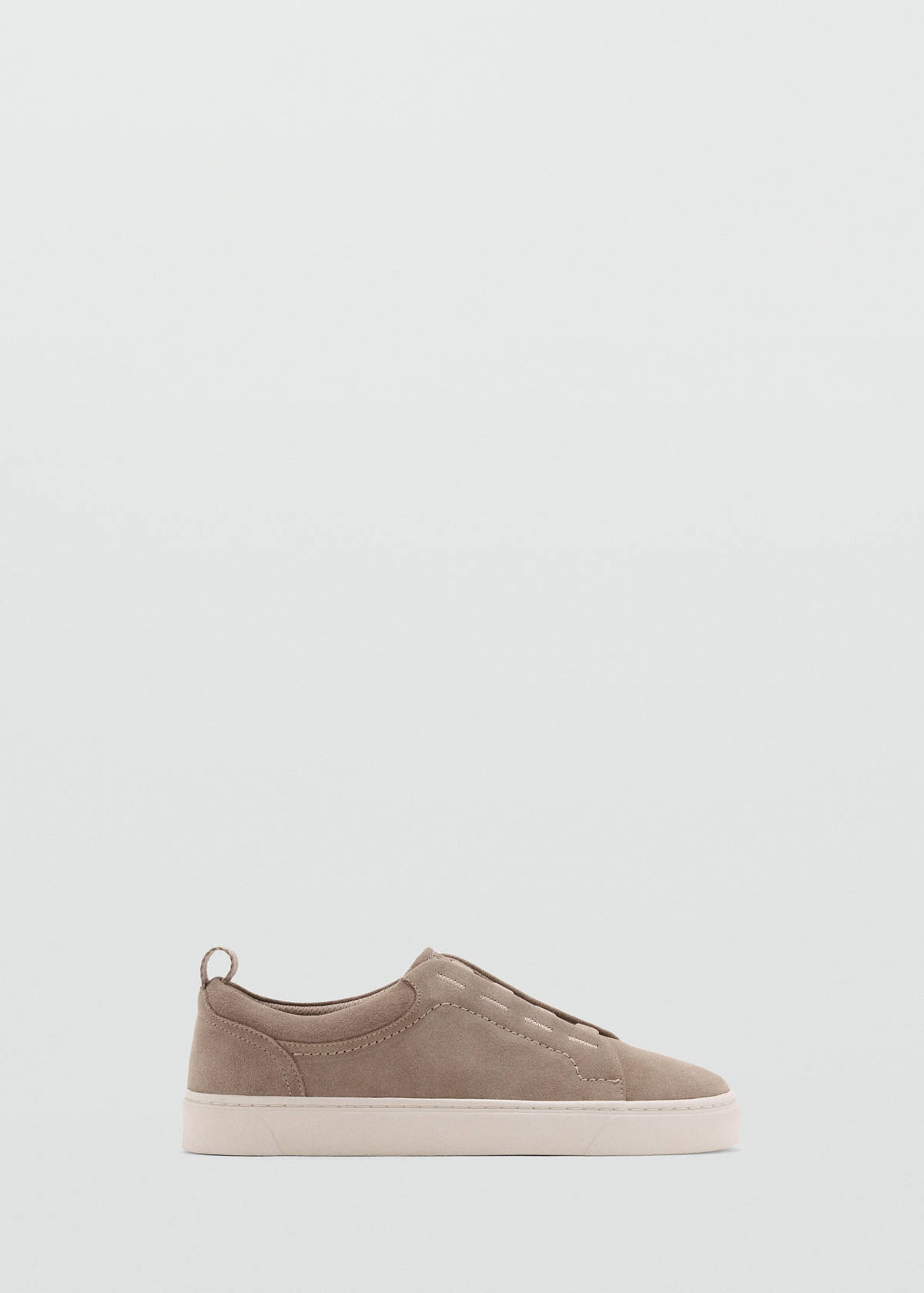 Suede leather trainer with Vibram® sole — Light/Pastel Brown
