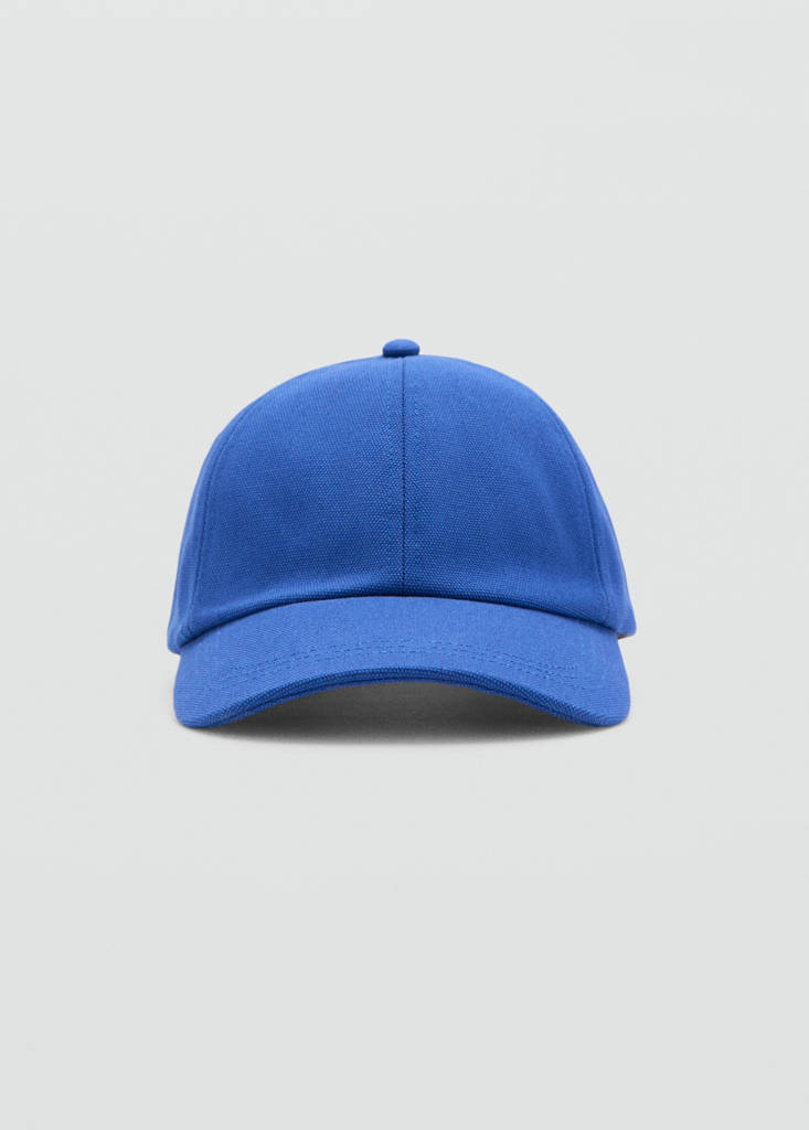 Piqué cotton cap — Blue