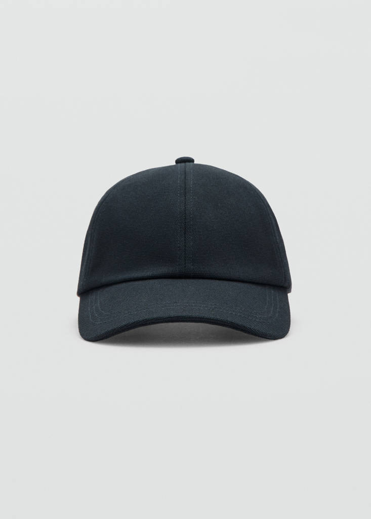 Piqué cotton cap — Navy