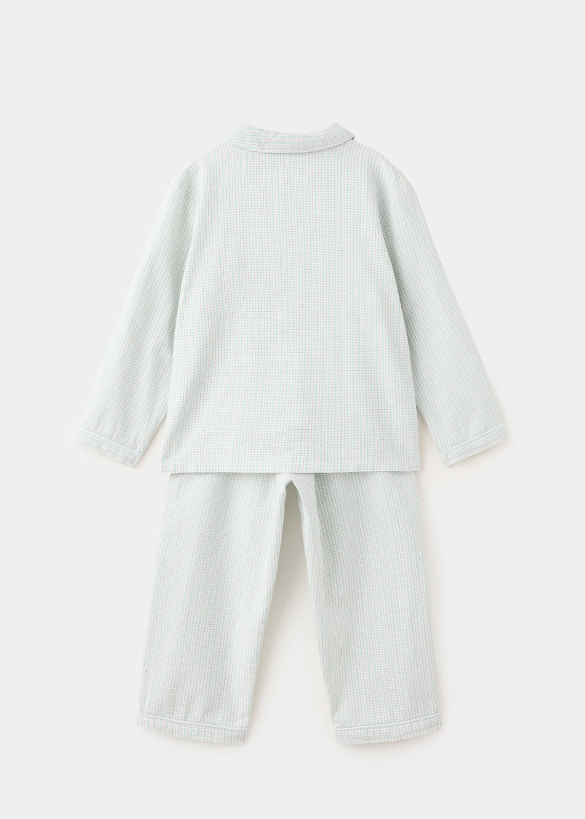 Set of long check pyjamas — Aqua Green