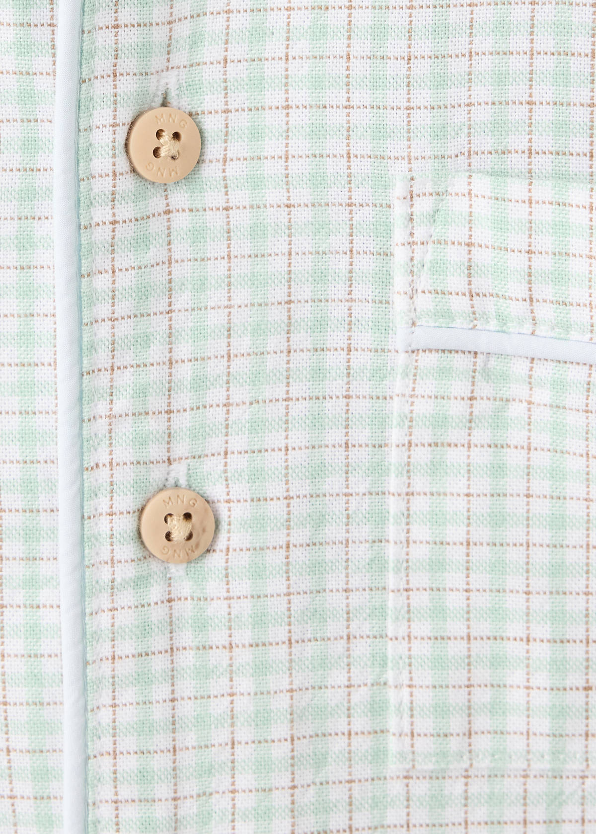Set of long check pyjamas — Aqua Green