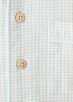 Set of long check pyjamas — Aqua Green 2
