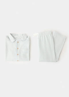 Set of long check pyjamas — Aqua Green 4