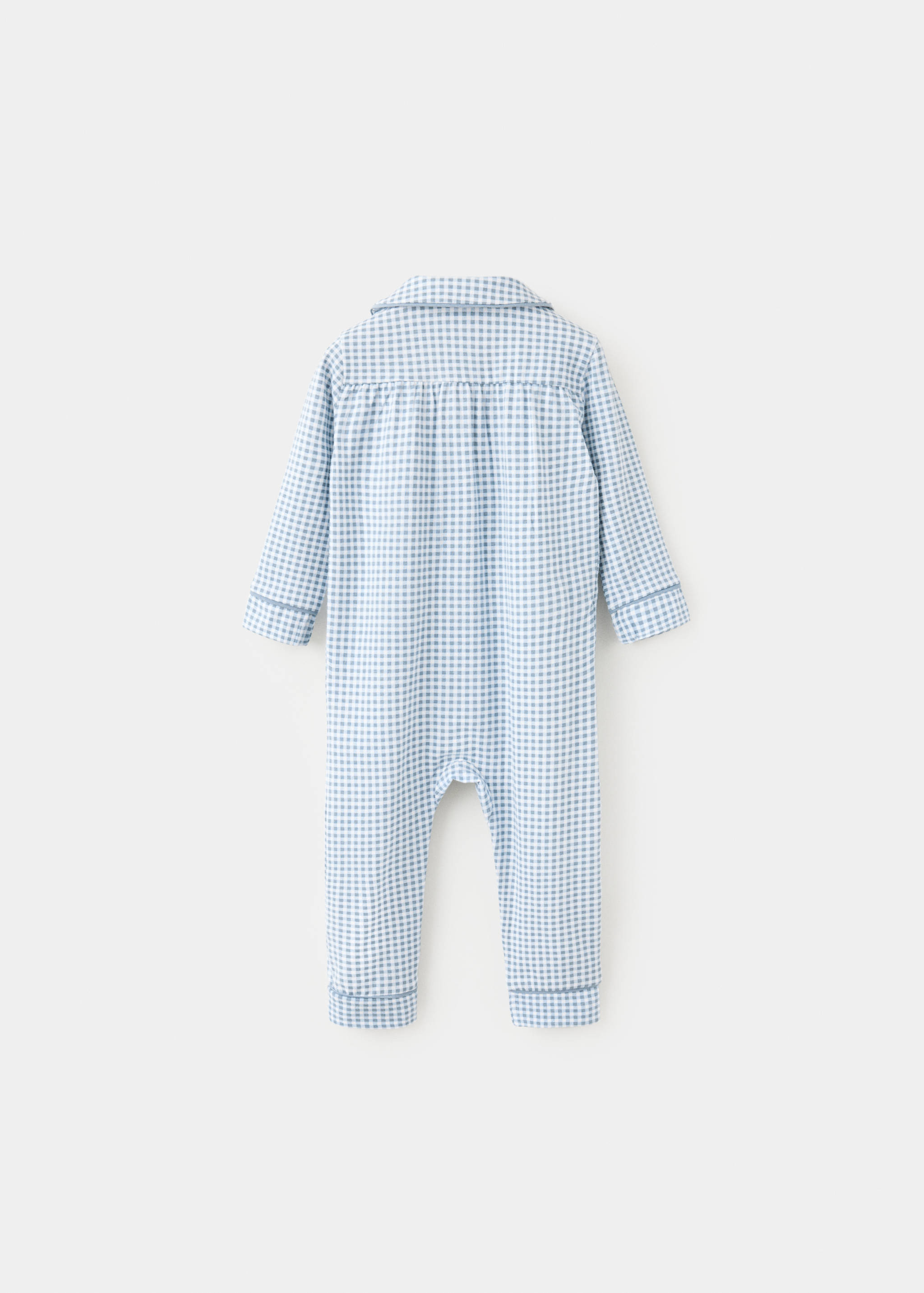 Gingham print pyjama onesie - Reverse of the article