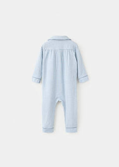 Gingham print pyjama onesie — Blue 3