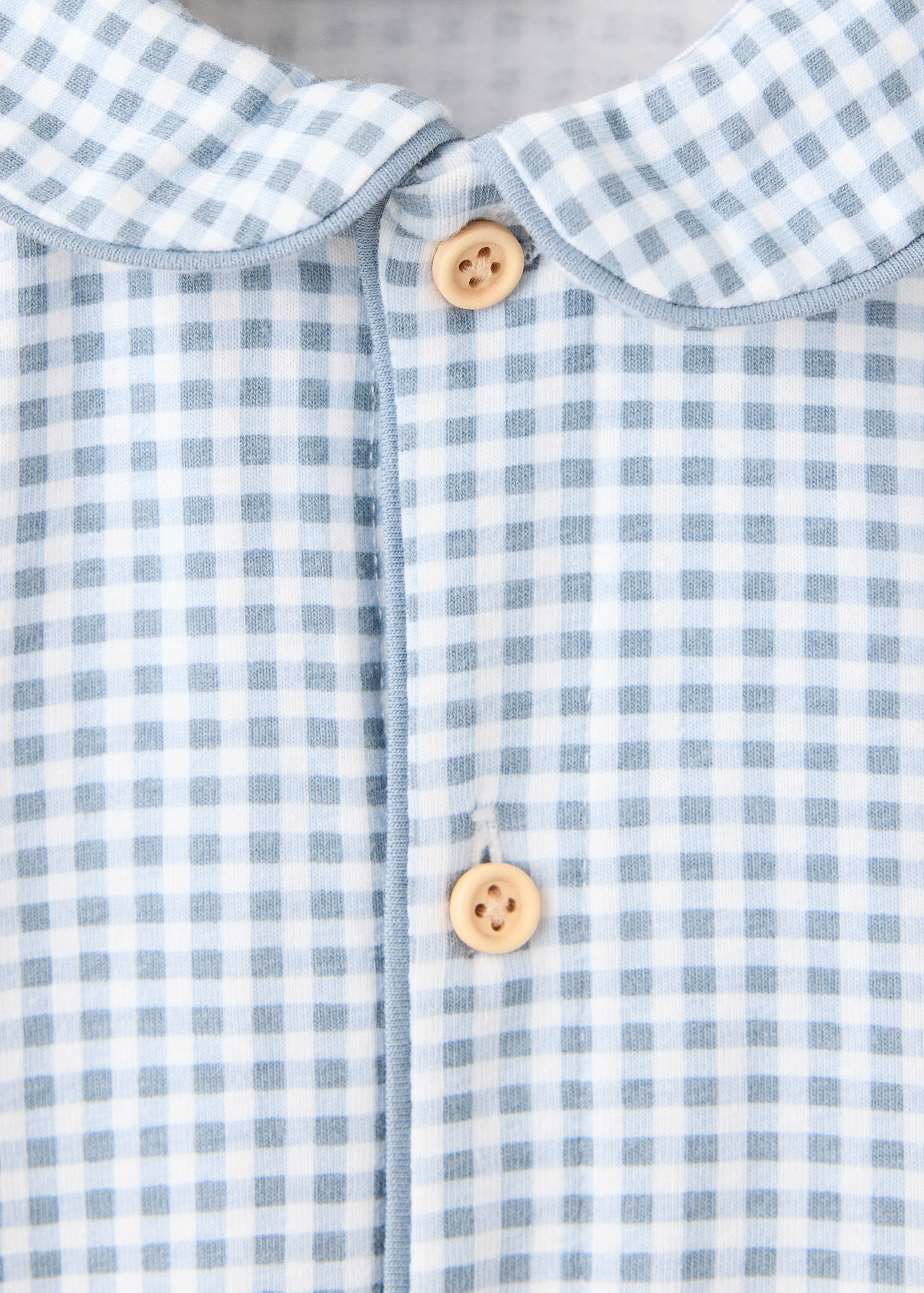 Gingham print pyjama onesie - Details of the article 8