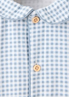 Gingham print pyjama onesie — Blue 2