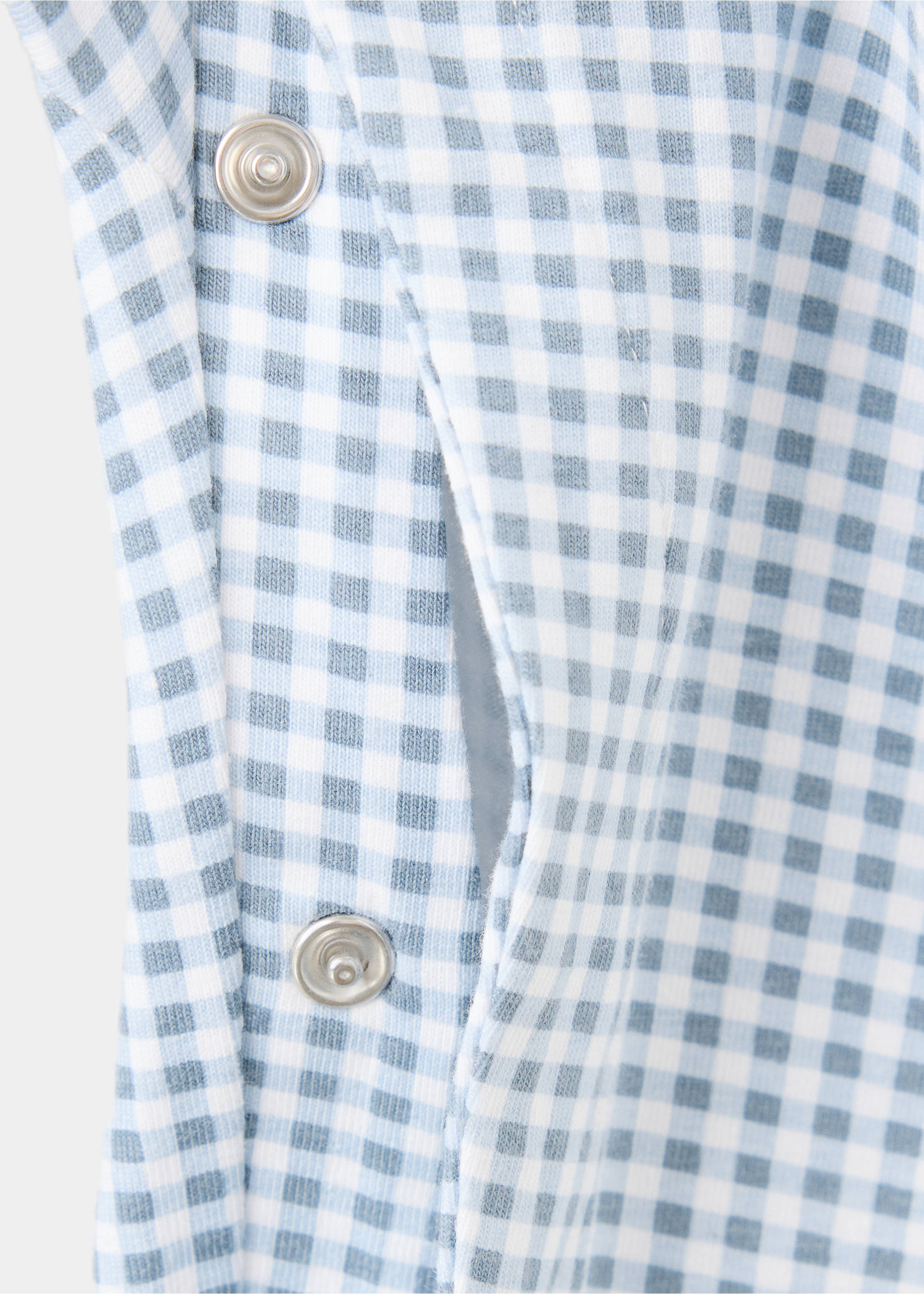 Gingham print pyjama onesie - Details of the article 0, Blue. Ref: 37074435-00.