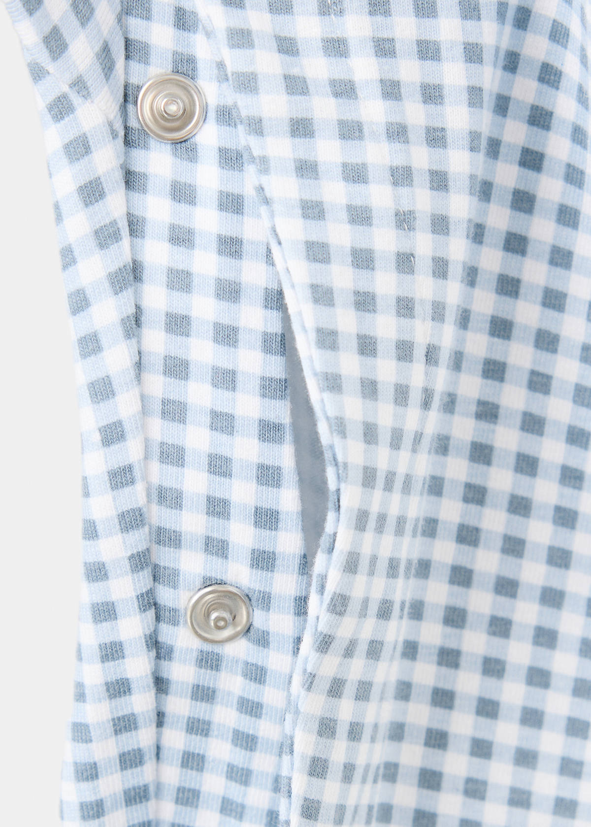 Gingham print pyjama onesie — Blue