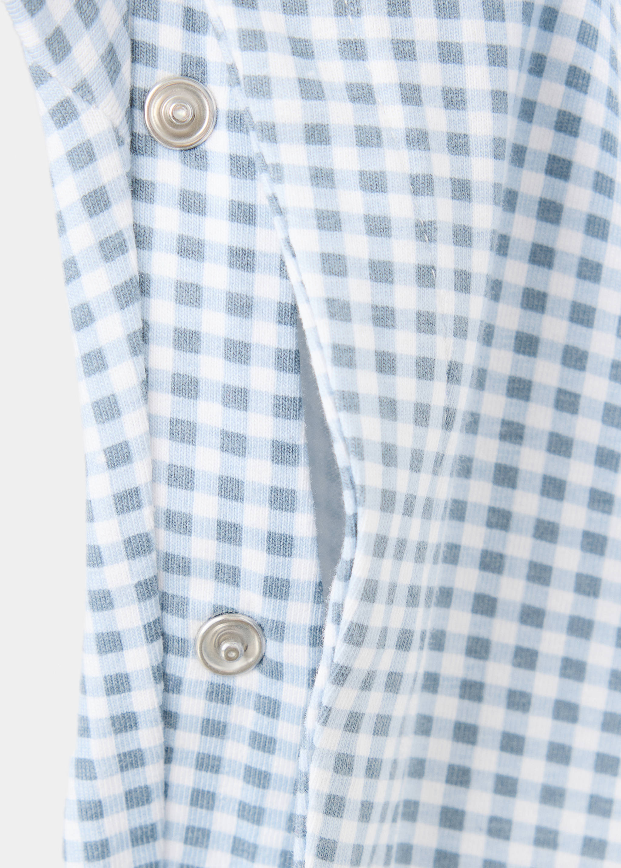 Gingham print pyjama onesie - Details of the article 0