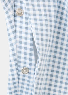 Gingham print pyjama onesie — Blue 4