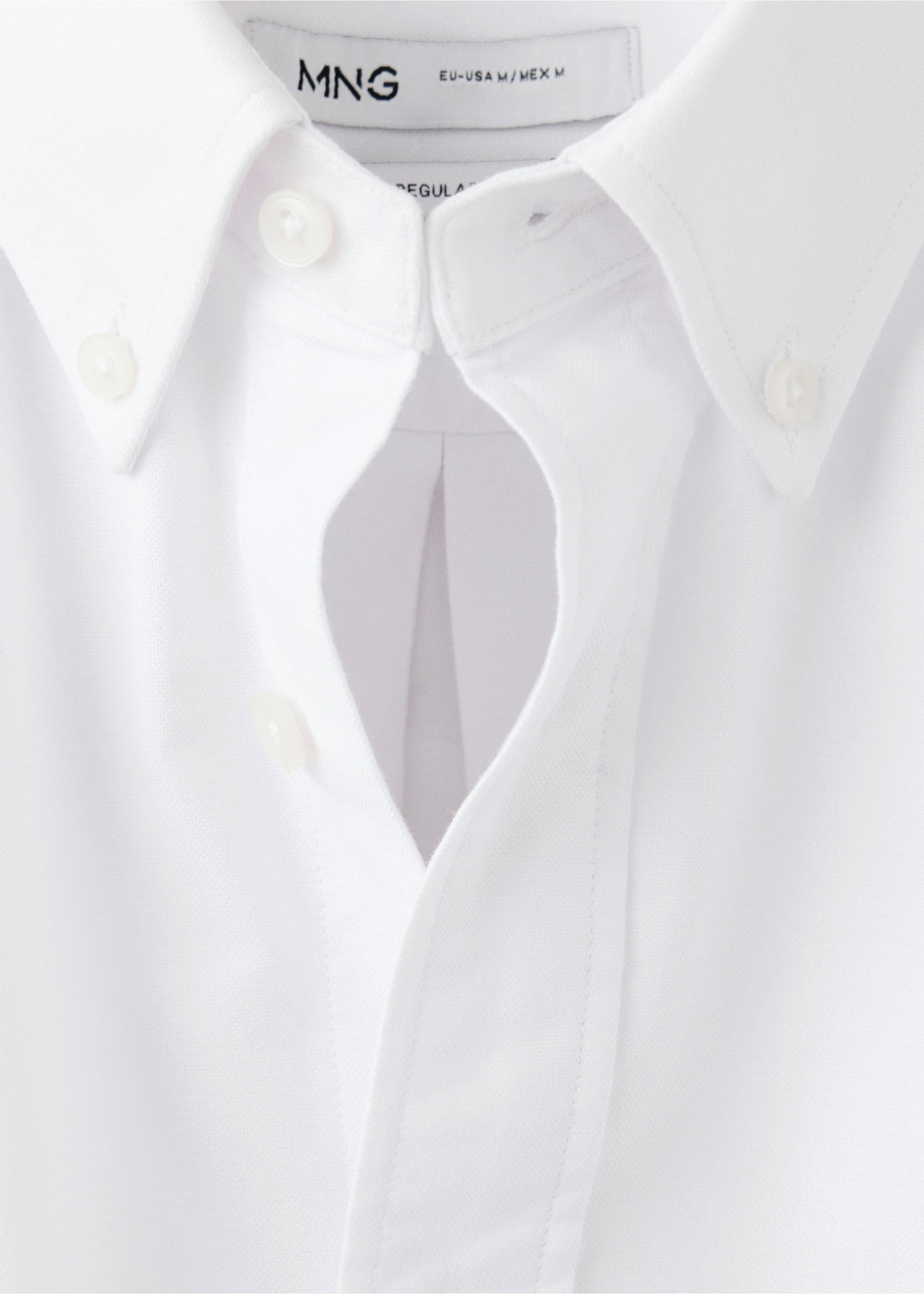 100% cotton Oxford shirt - Details of the article 8, White. Ref: 37074438-00.
