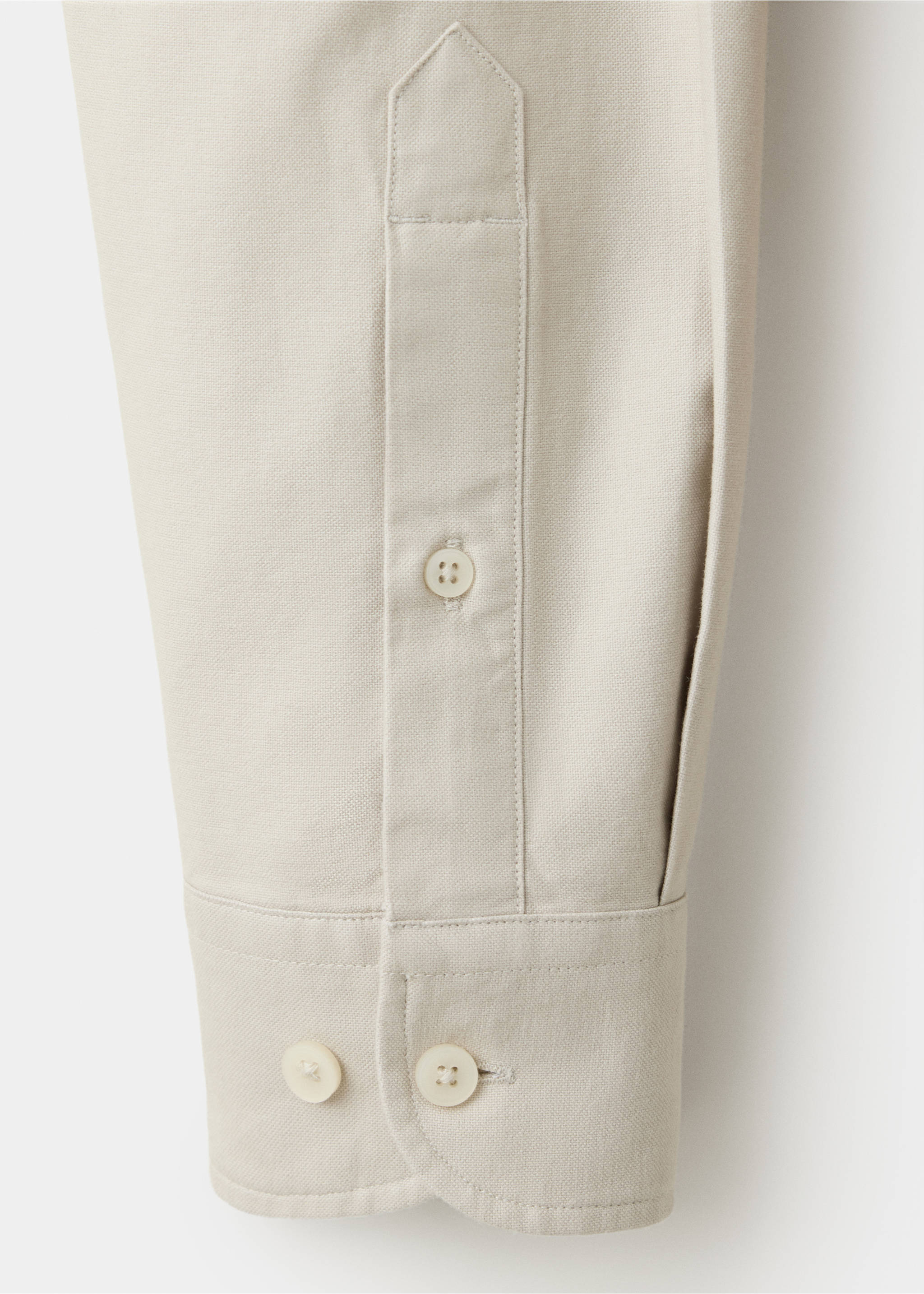 100% cotton Oxford shirt - Details of the article 0, Beige. Ref: 37074438-00.