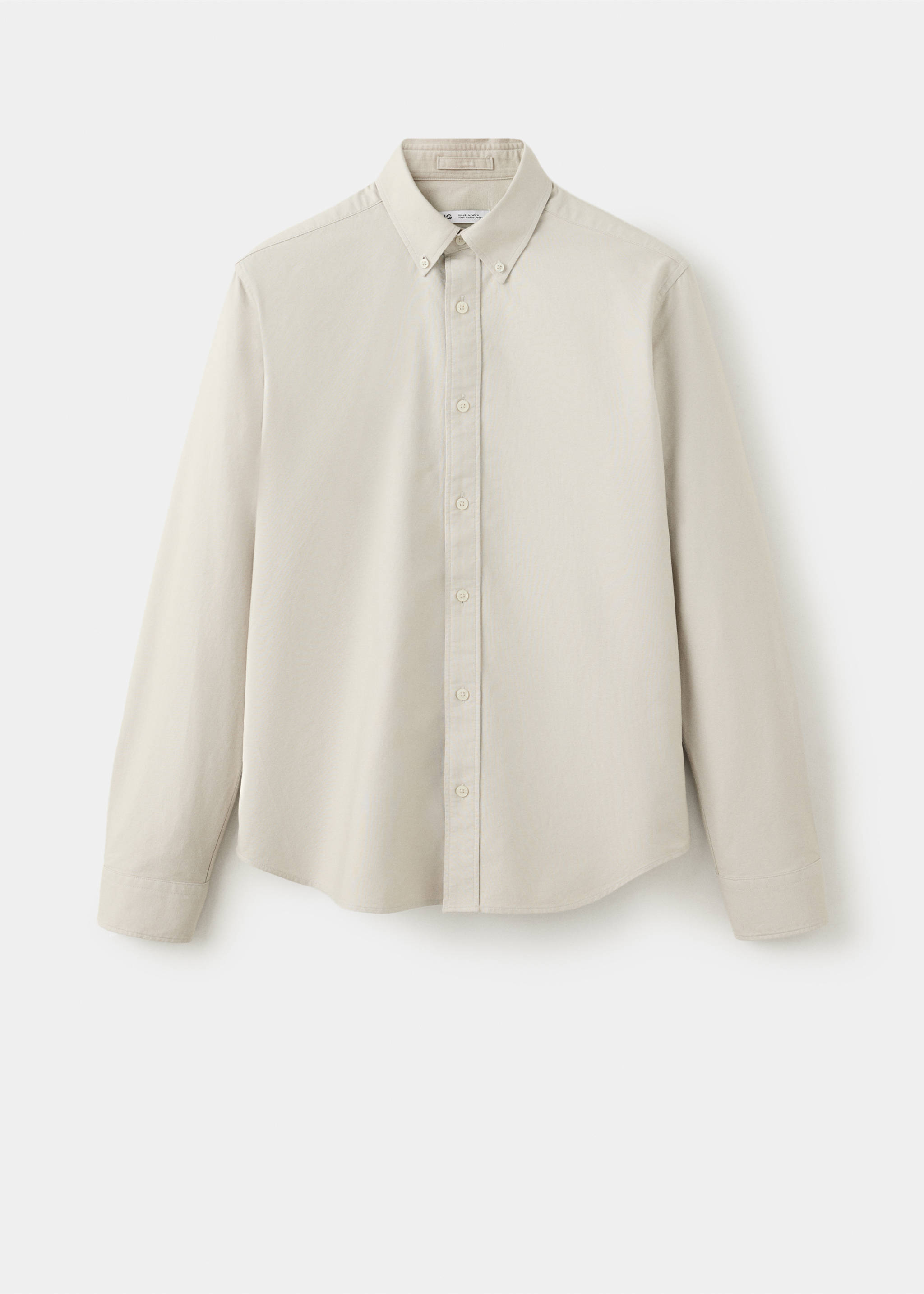 100% cotton Oxford shirt - Article without model, Beige. Ref: 37074438-00.