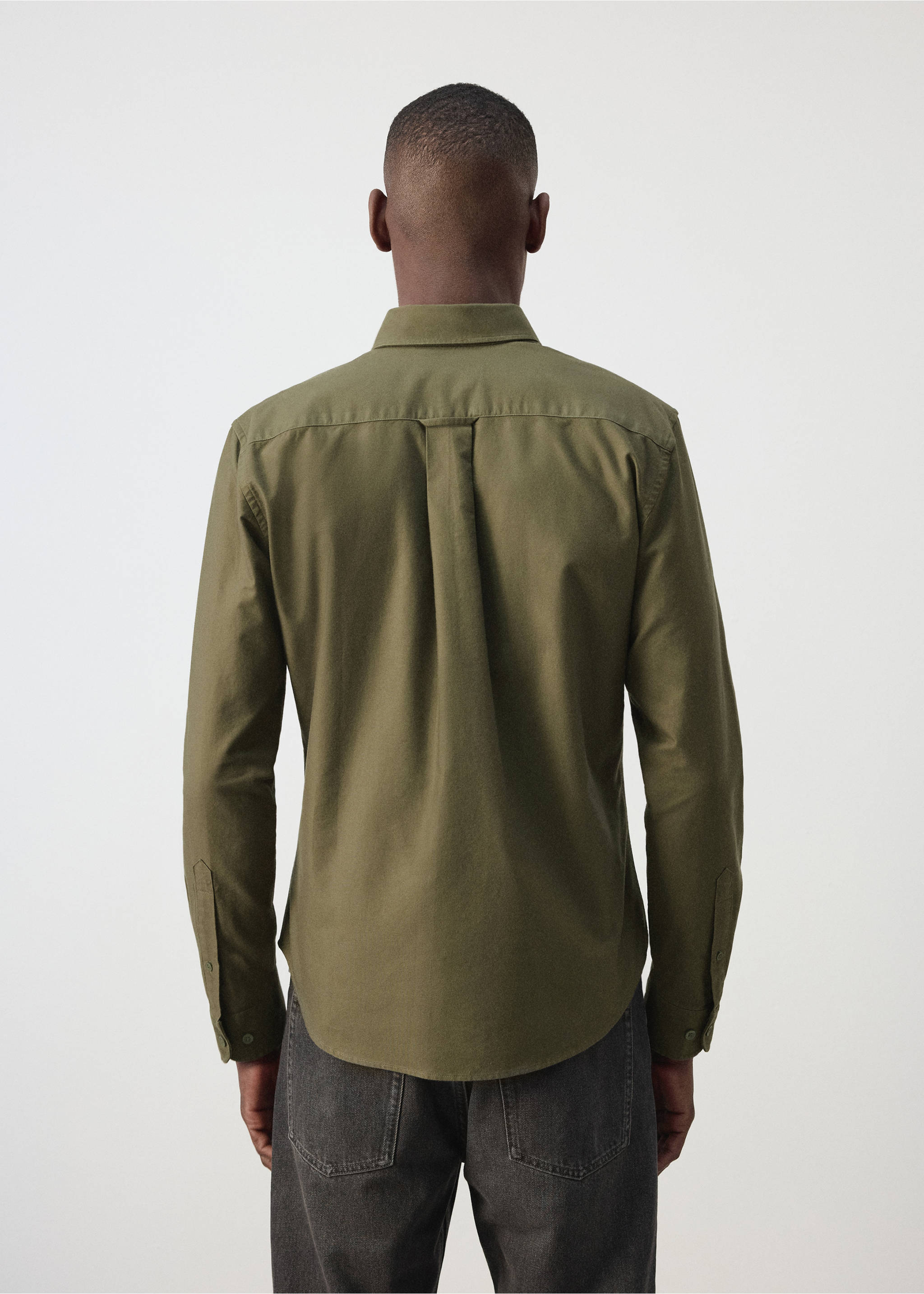 100% cotton Oxford shirt - Reverse of the article, Khaki. Ref: 37074438-00.
