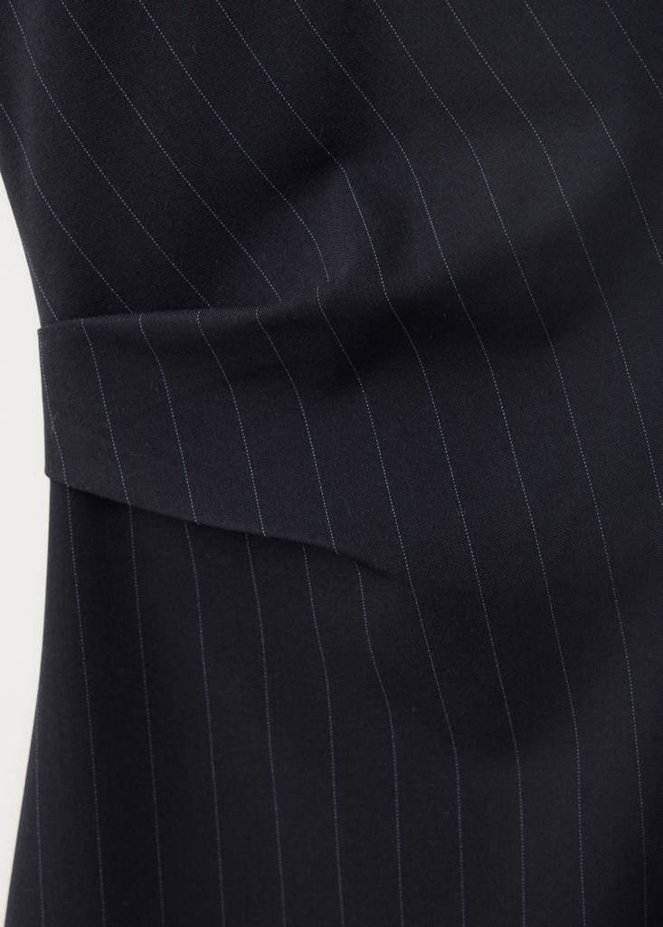 Pinstripe short dress — Navy