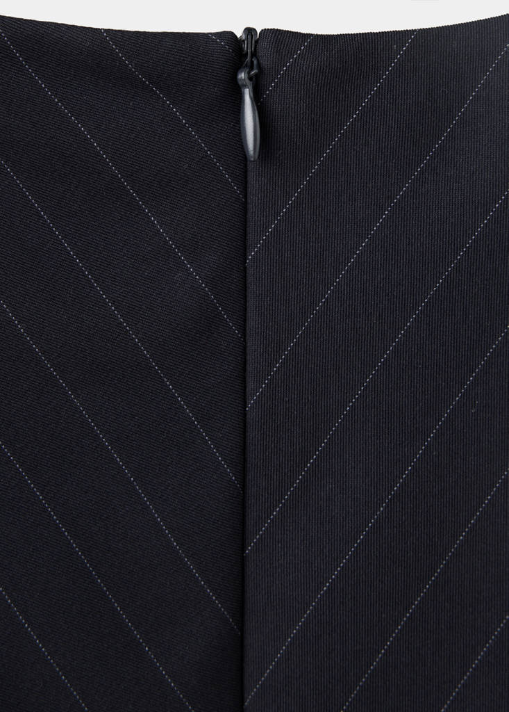 Pinstripe short dress — Navy