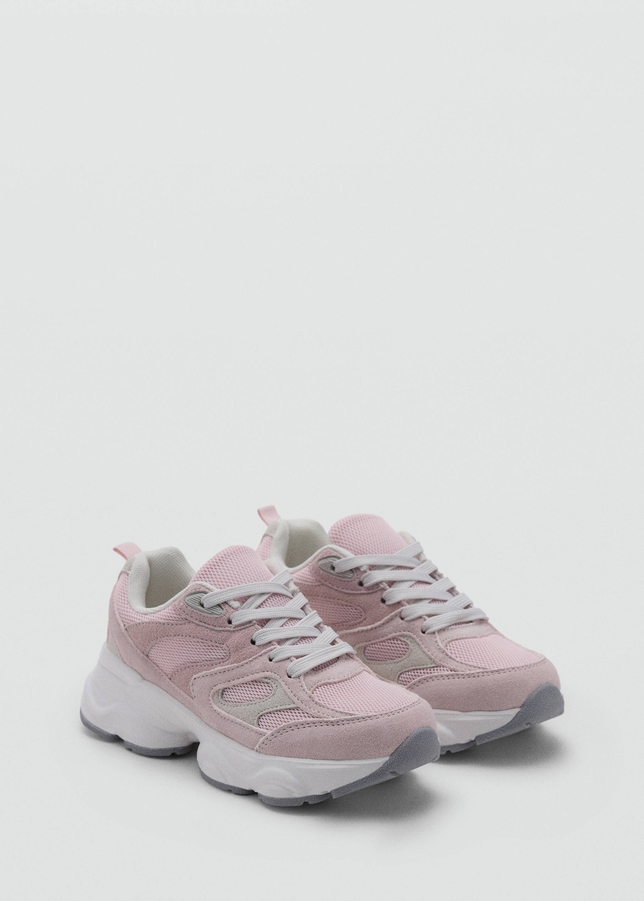 Two-tone lace-up sneakers - Medium plane