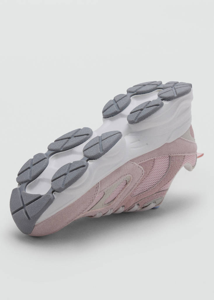 Two-tone lace-up trainers — Pastel Pink