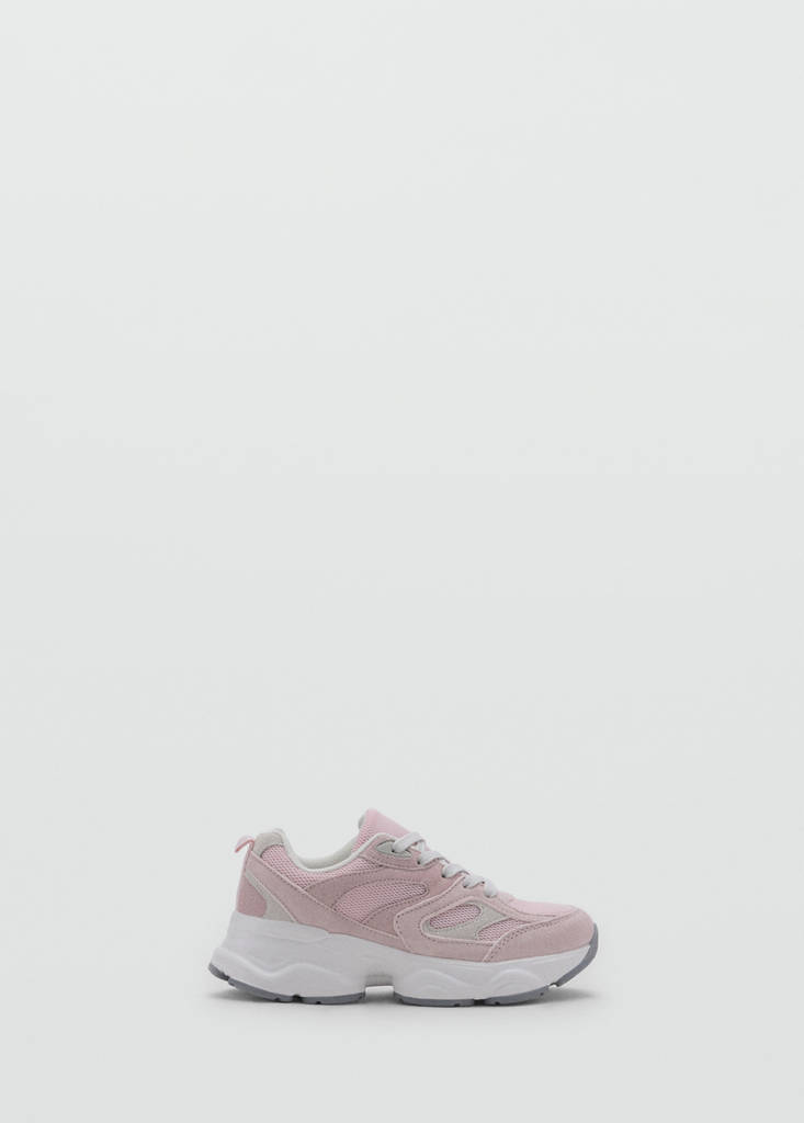Two-tone lace-up trainers — Pastel Pink