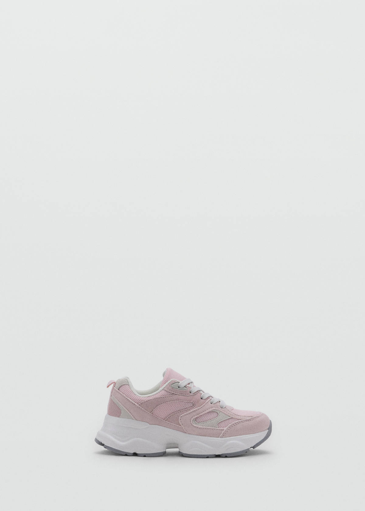 Two-tone lace-up trainers — Pastel Pink