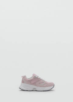 Two-tone lace-up trainers — Pastel Pink 1