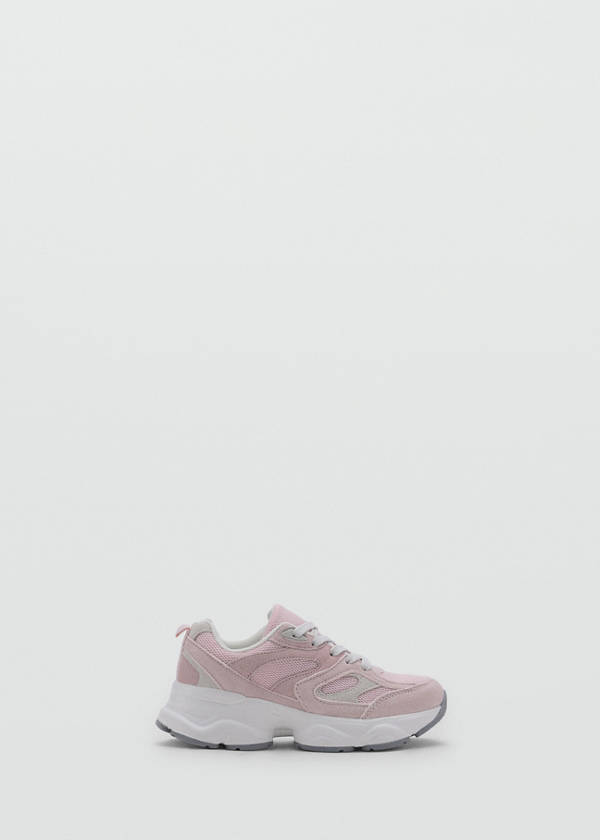 Two-tone lace-up trainers — Pastel Pink