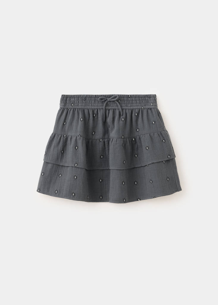 Printed ruffle skirt — Grey