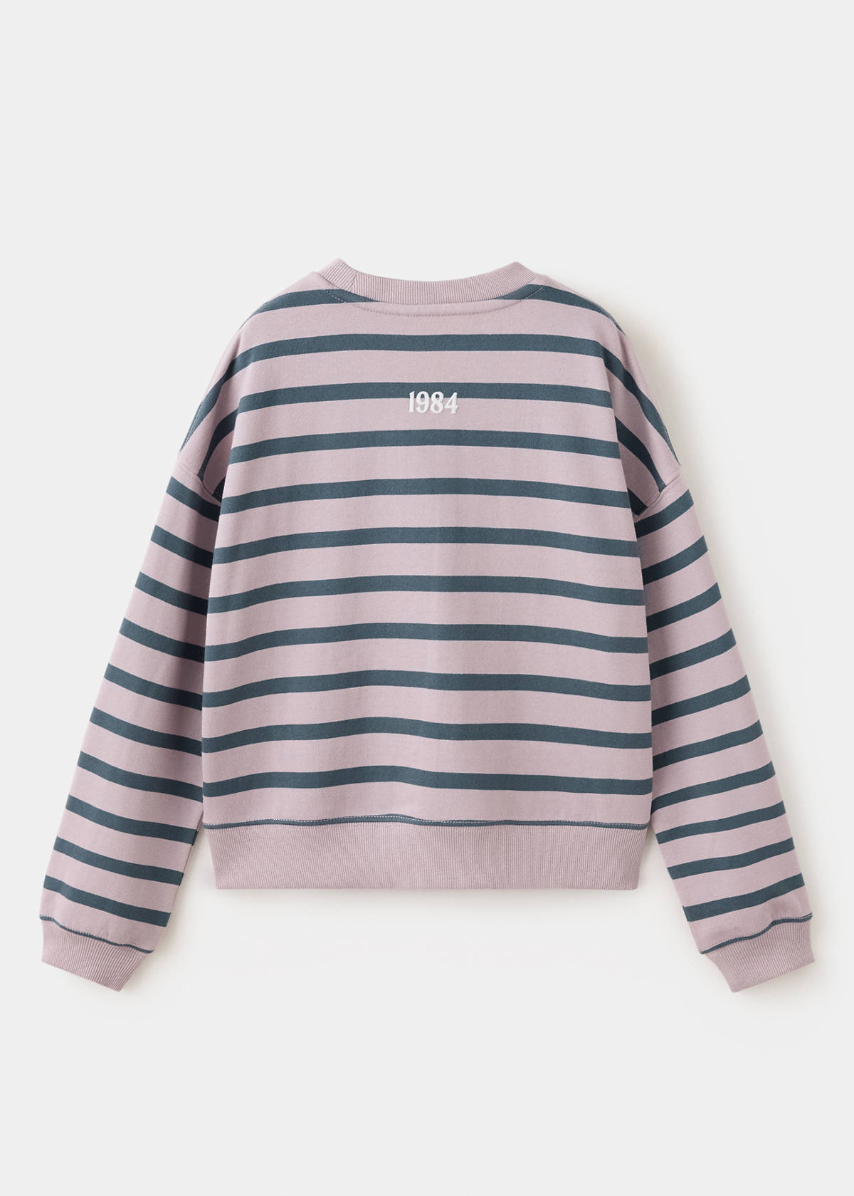 Striped sweatshirt with print detail — Light/Pastel Purple