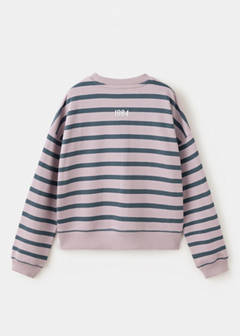 Striped sweatshirt with print detail — Light/Pastel Purple 3