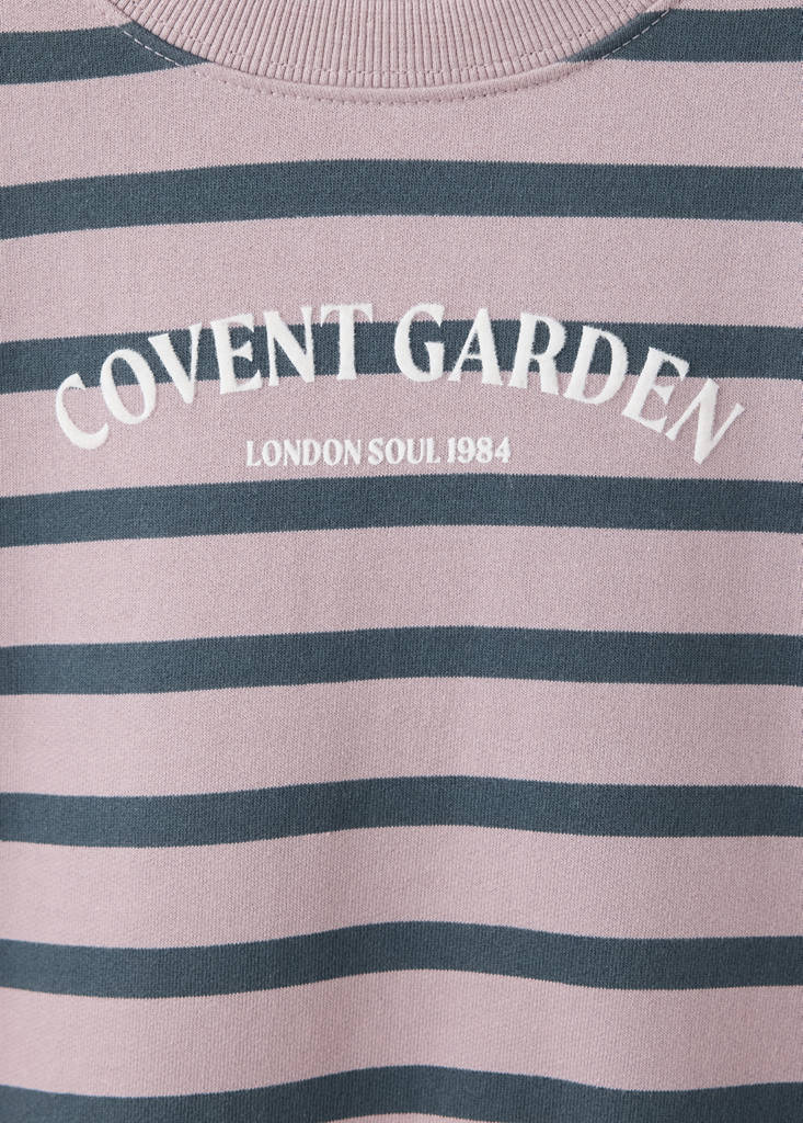 Striped sweatshirt with print detail — Light/Pastel Purple
