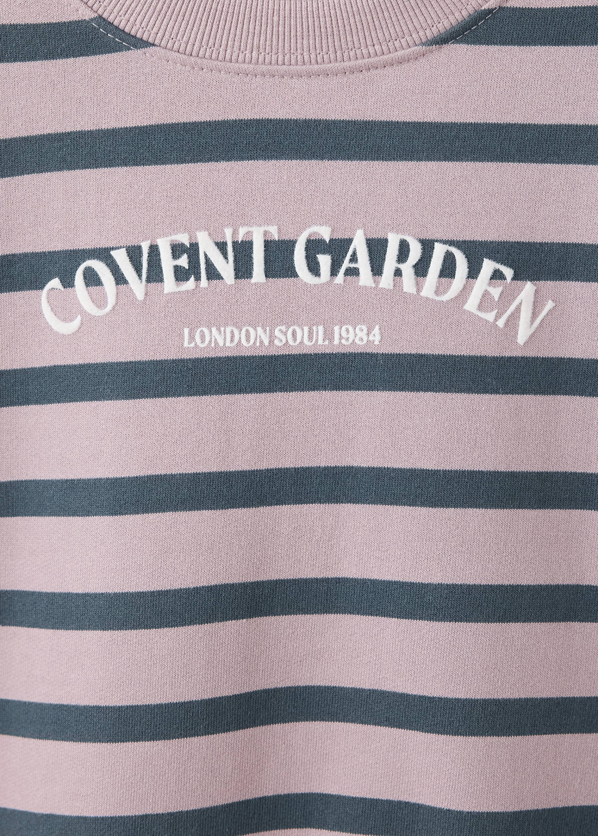 Striped sweatshirt with print detail — Light/Pastel Purple