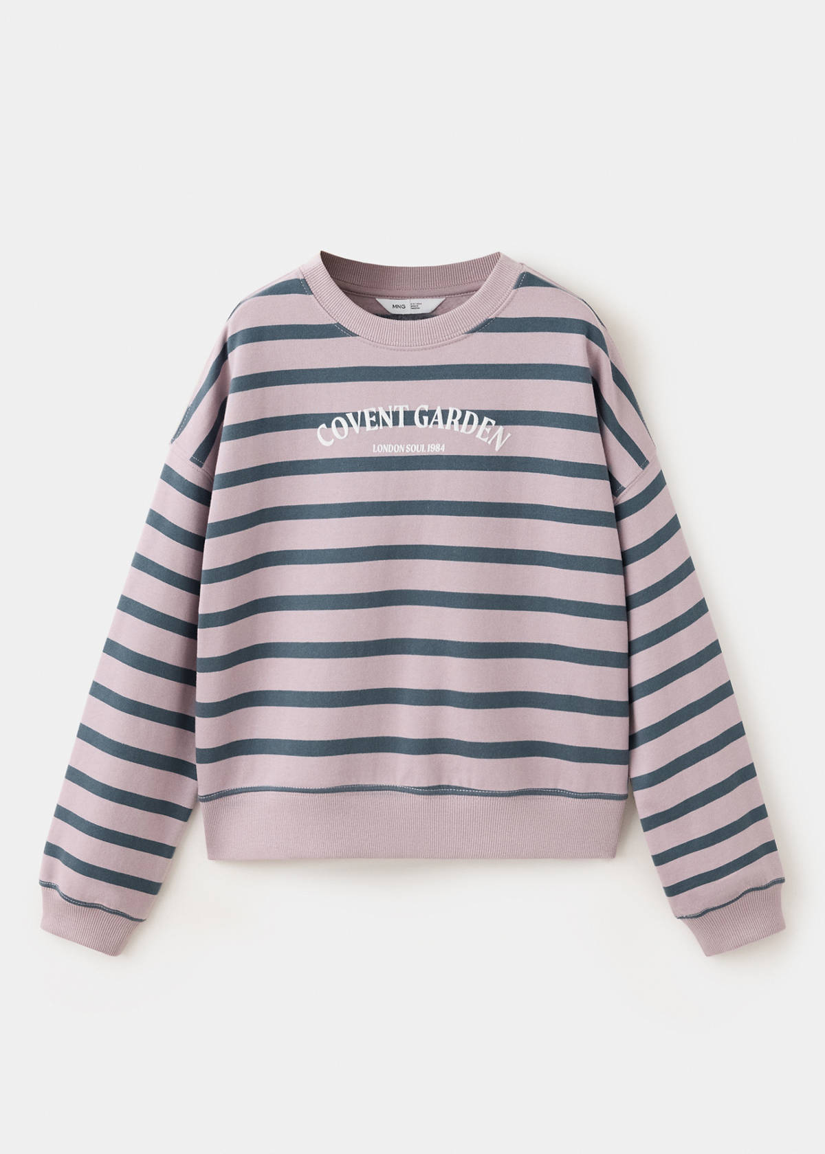 Striped sweatshirt with print detail — Light/Pastel Purple